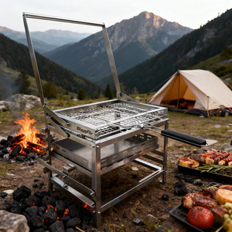 Double-row electric rotating grill